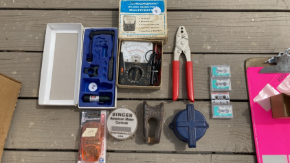 Multimeter, Minicassettes, Cable Cutters, LED Marker Light
