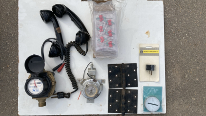 Master Meter (Gallons), (2) Corded phone, Headlight, (2) Door Hinge, Christmas Decor, 3-prong plug Adapter, Mason Jar Lid