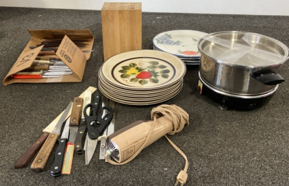 Dishware, Vintage Slow Cooker, Silverware And More