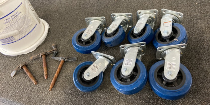 (7) Heavy Duty Swivel Castors, Tools
