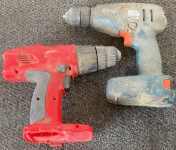 (1) Black And Decker, (1) Red Drill