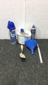 Ultra Fine Marking Chalk, Strait- Line Marking Chalk, Upholstery Cleaner, Funnel, and More