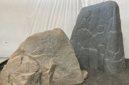 2 Large Plastic Rock Decor