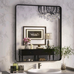 28" x 36" Rectangular Hanging Wall Mounted Mirror w/Tempered Glass