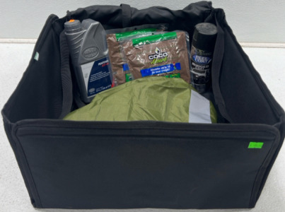 Car Trunk Bag, Spare Tire Cover, 1L Pentoain ATF44 Automatic Transmission Fluid, 11oz Rust-Oleum Peel Rubber Coat, (2) 4oz Bags of Coco Absorb Absorbent Solution