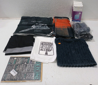 (4) Black & Orange Throw Pillow Covers (1) Dish Towel (3) Ice Cleats (1) 4X Safety Vest For Men & Women & More