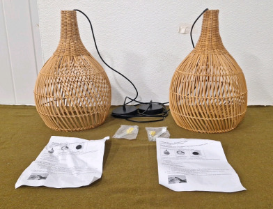 (2) Todken, Rattan Pendant Lamps