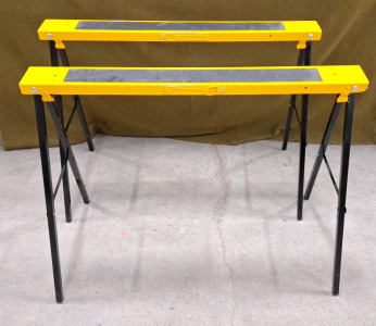 (1) Pair Folding Metal Saw Horses 39"L x 4"W x 30"H