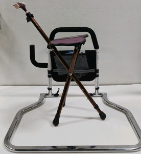 (1) Folding Cane Resting Chair (1) Folding Bedside Handrail