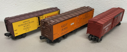 (3) Lionel Electric Train Cars&hellip; Armour Reefer Line 6428011, MDT Reefer 12322, Pennsylvania 19751.