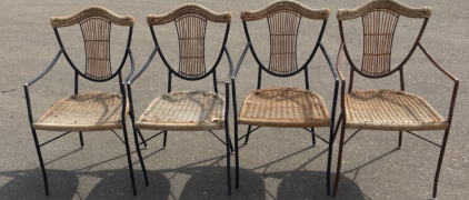 (4) Wicker chairs 34&rdquo;x21&rdquo;x 19&rdquo;3/4 Black
