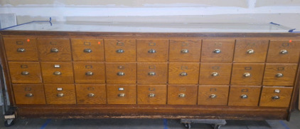 10 ft Antique 1900s Display case unique drawer/ shelf combo ONLY