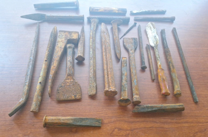Various Rusted Railway Spikes & Other Tools