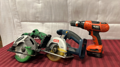 Hitach Skill Saw, Ryobi Skill Saw, Black And Decker Drill And More