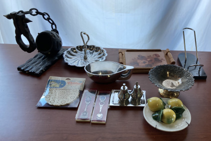 Various Home Items- Whine Bottle Holders, Trays, Salt & Pepper Shaker & More