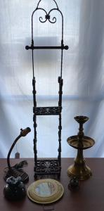Cast Iron Standing Toilet Paper Holder, & More Antiques