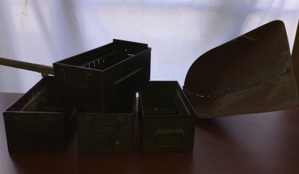 Rustic Shovel, Vintage Small Metal Cubbies