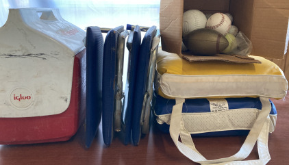 Igloo, Statium Seats (2), Statium Cushions(2), Sports Balls