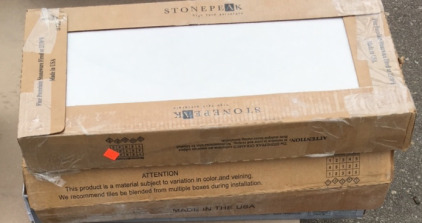 (3) Boxes of Tile Stone Peak 23&rdquo;3/4x11&rdquo;3/4 &hellip; Egg Shell White