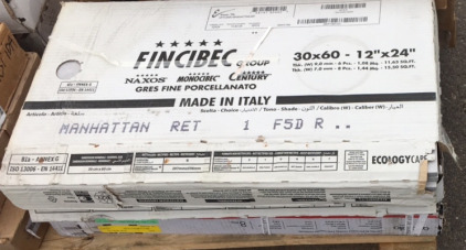 (3) Boxes of Tile Fincibec 12&rdquo;x24&rdquo; Manhattan Ret grey 7 Pice Of Tile In Each Box