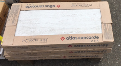 (3) Boxes of Tile Atlas Concord Perl White 23&rdquo;7/8x12 Sp-13