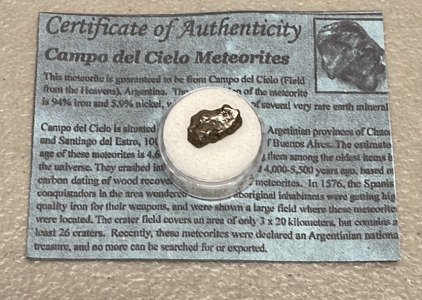 3.19 Grams Meteorite Spacerock W/ COA