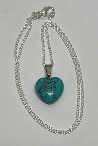 Turquoise Heart W/ .925 Silver Necklace