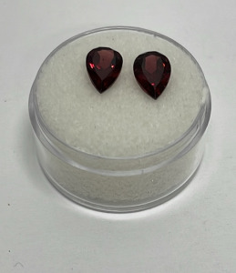 3.40ct. Natural Pair Of Red Ruby Pear Cut And Faceted Gemstones