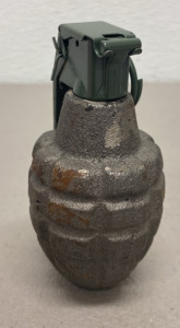(1) inert US WWll MK2 Pineapple Style Hand Grenade