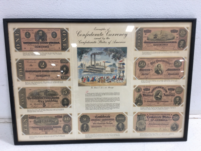 Confederate Currency Frame 1950s