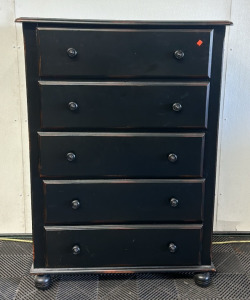 36&rsquo;&rsquo; x 18&rsquo;&rsquo; x 52&rsquo;&rsquo; Black Wooden 5 Drawer Dresser