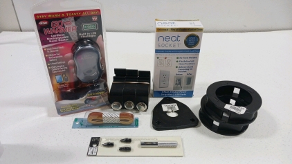 (1) Go Warmer Rechargeable Hand Heater (1) Neat Socket (1) Hole Punch & More!