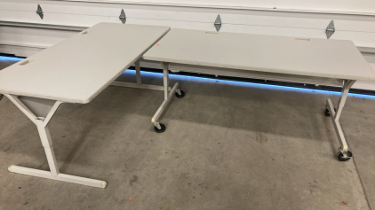 (2) Adjustable Metal Tables