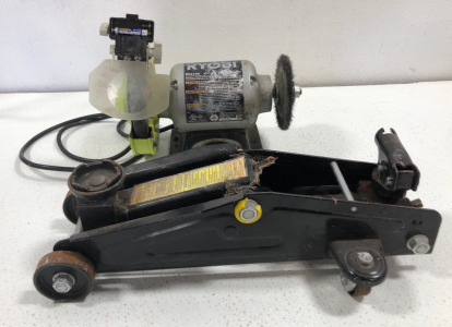 (1) Jack (1) Ryobi Bench Grinder