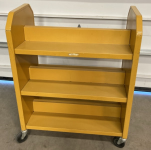 Yellow Double Sided Book Cart