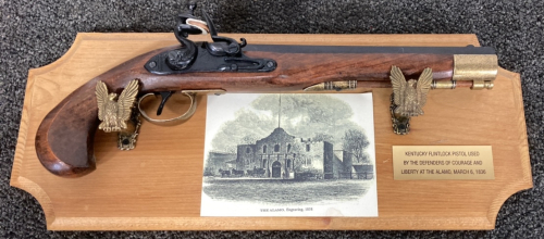 Kentucky Flintlock Pistol Replica on Plaque