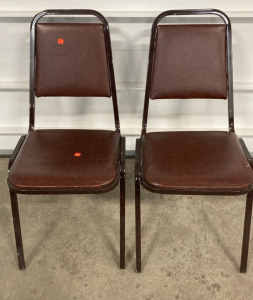 (2) Stackable Metal Frame Chairs