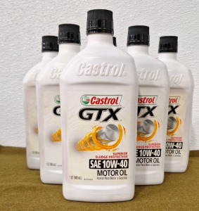 (6) Quarts Castrol GTX 10W-40 Motor Oil