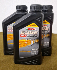 (7) Quarts Of Castrol Edge High Mileage 10W-40 Motor Oil