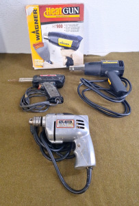 (1) Porter-Cable Electric Drill, (1) Wagner HT900 Heat Gun & (1) Weller 8200N Soldering Gun