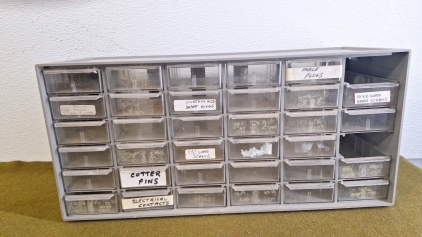 (2) Small Parts Organizer Cabinets & Assorted Fasteners