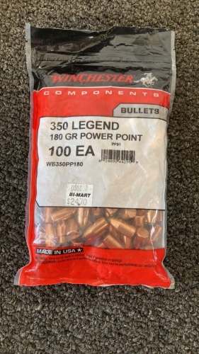 (100)Ct Winchester 350 Legend 180Gr Bullets