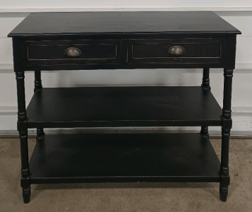 (1) 38.5"×32" Console Table W/2 Drawers & 2 Shelves