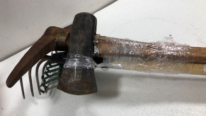 (1) Axe (1) Pickaxe (2) Rakes