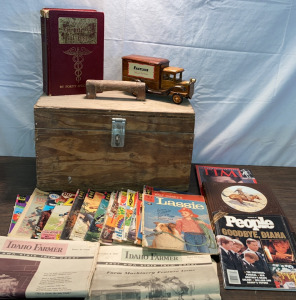 Antique Wooden Tool Box, Vintage Comics & Magazines & More