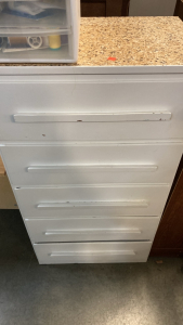 Dresser w/ 5 Drawers, Mini Dresser w/ 3 Drawers, Wicker Baskets