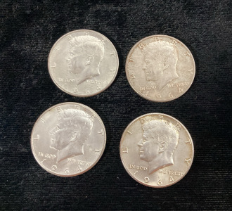 (4) 1964 Kennedy Half Dollars- Verification Unavailable