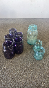 (8) Various Sized Ball Mason Jars Without Lids