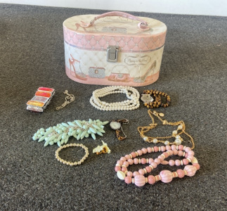 Jewelry Box With Costume Jewelry