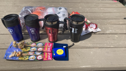 Thermos Set, Earrings, Stuffed Foam Balls, Measuring Tape, Flower Pot Decor